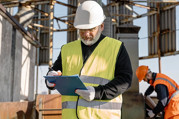 Ki-generierter Inhalt: Qualitätskontrolle und Dokumentation von Bauarbeiten auf einer Baustelle